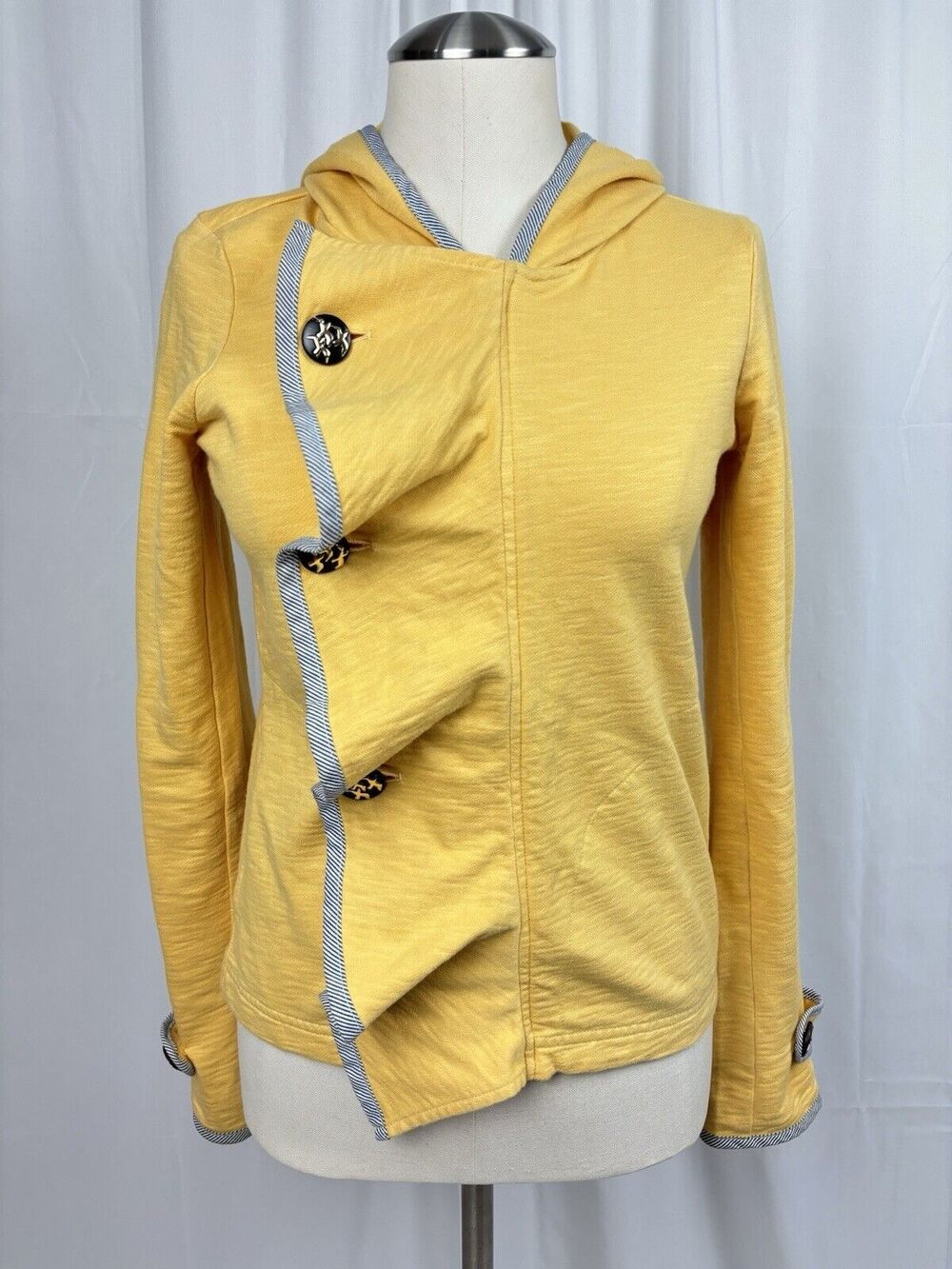 Anthropologie Saturday Sunday Off Kilter Yellow Jacket Military Style Ruffle XS